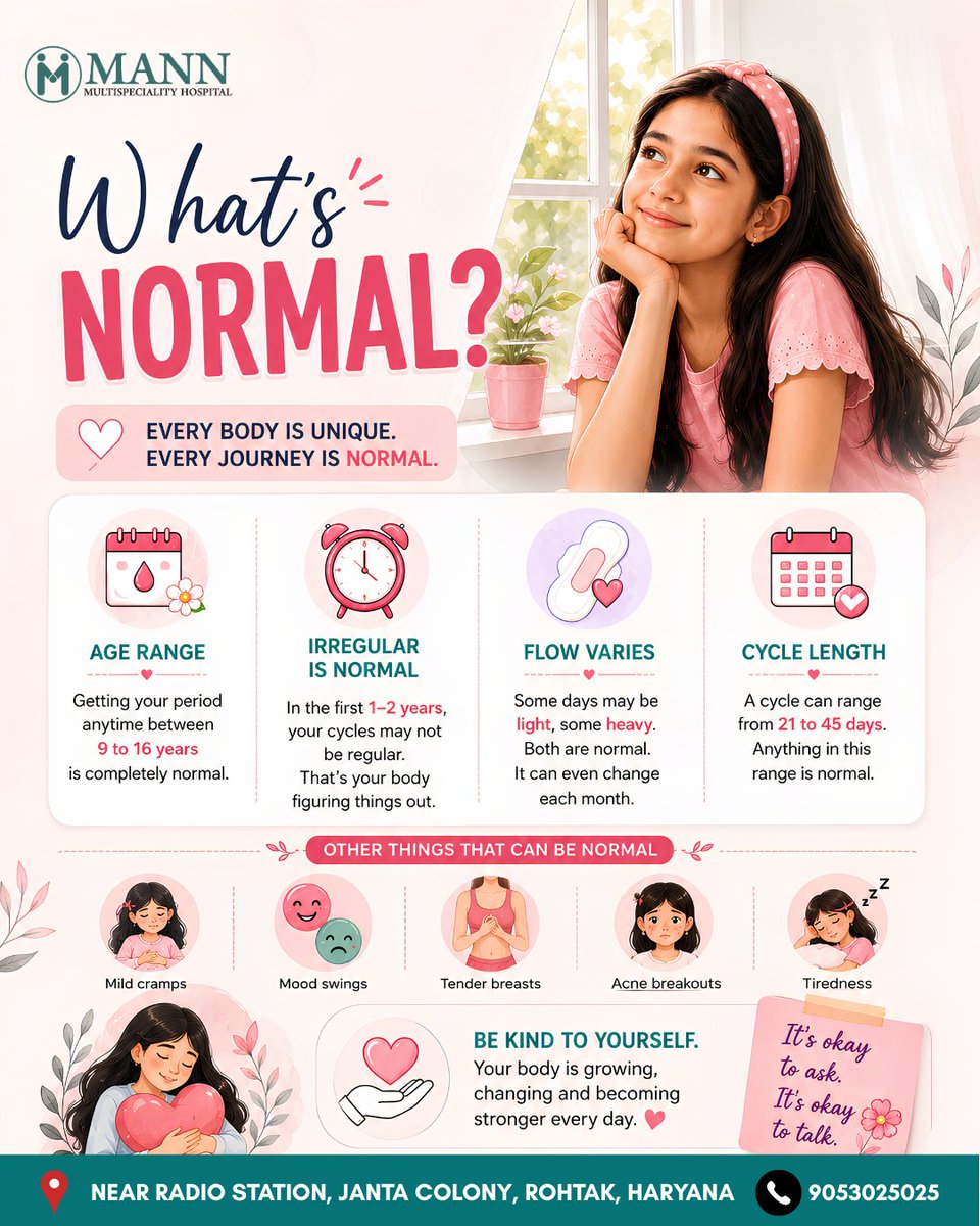 MannHosp9426's tweet photo. The truth is, every girl's journey is different and that's completely okay.
From wondering how long periods last to choosing the right period product, we've put together this guide to answer the questions every girl has but doesn't always ask.
#firstperiod #periodhealth https://t.co/rXkiXSy6mn