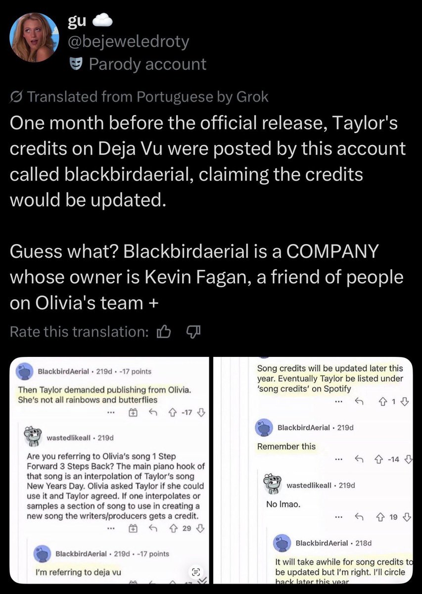 youseemsour's tweet photo. They deleted it so i’m reposting it here for everyone to see. The way swifties were the ones to confirm that Taylor did in fact pressure Olivia into giving credits is so funny 😭 https://t.co/BLCcDWEWvo