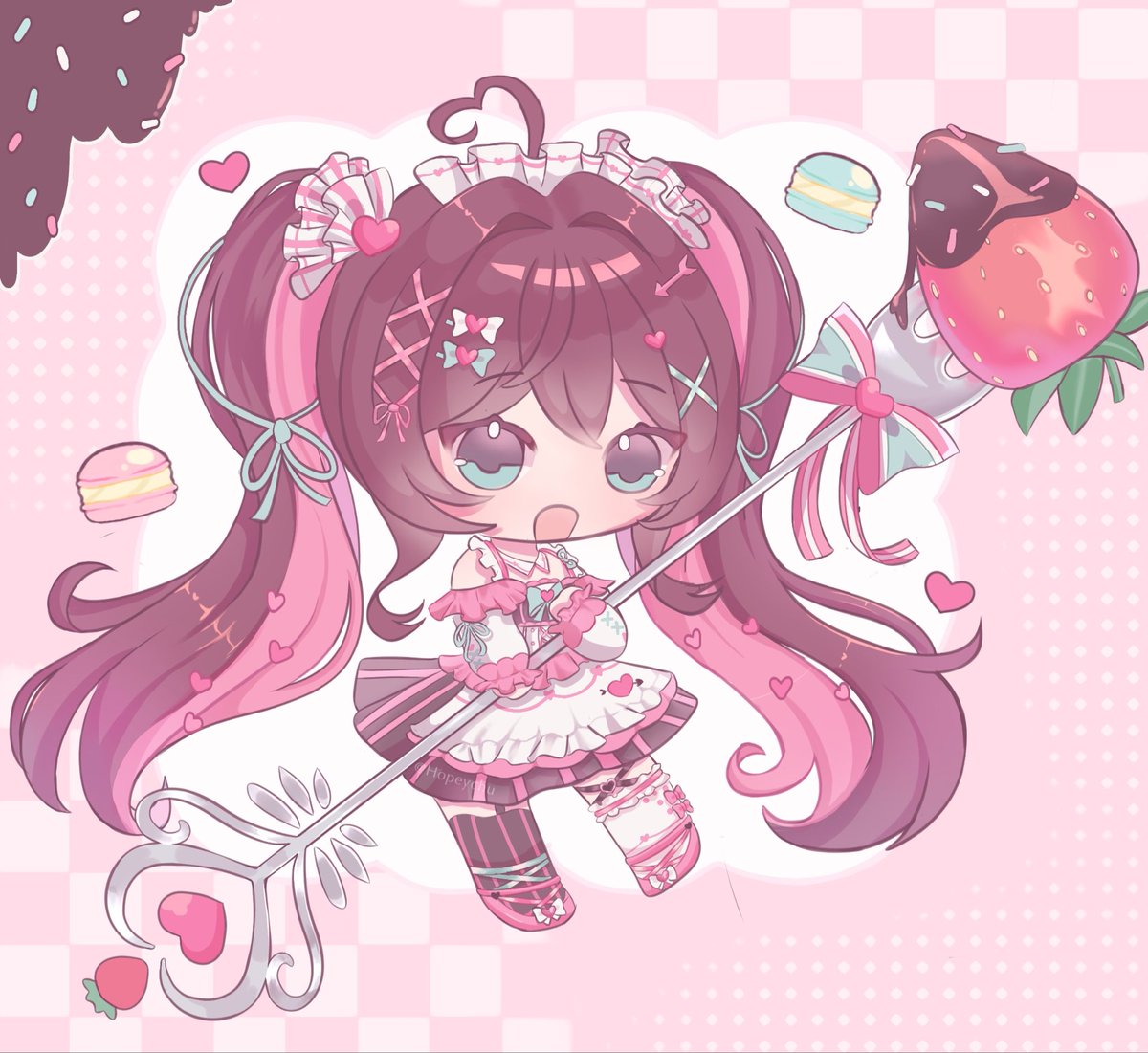hopeychu's tweet photo. ♡┊Chibi for @yumiiyumekii ₍ ᐢ.ˬ.ᐢ₎ 🍓 https://t.co/hurGRscA8i