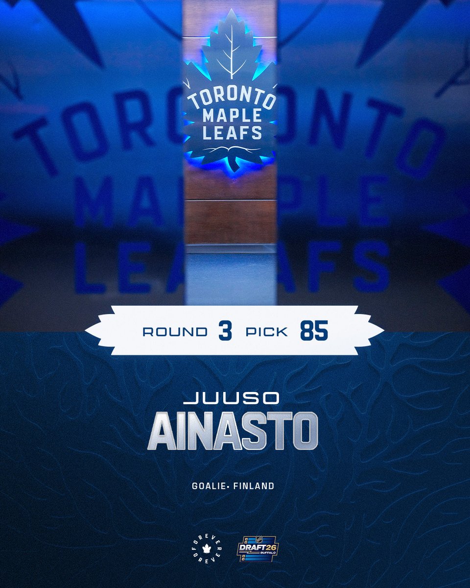 MapleLeafs's tweet photo. Welcome to the family, Juuso! 🔵 https://t.co/eHNDOlKGbn