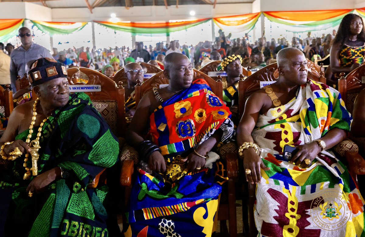 NJOAgyemang's tweet photo. I joined His Excellency, President John Dramani Mahama, on the Central Region leg of the nationwide Resetting Tour, which aims to account for Government’s work, engage citizens directly,  update them on the progress made across key sectors, and share Government’s plans. 

On infrastructure, we highlighted the Big Push agenda, Government’s investment programme designed to connect communities, stimulate economic activity, and create employment. Key projects include the Winneba Interchange, the Kasoa-Winneba Road, the Apam-Winchi Road, and other road projects across the region.

On health, we outlined President Mahama’s vision for achieving Universal Health Coverage through Free Primary Healthcare, to ensure that common illnesses and preventable conditions can be treated at no cost while focusing on preventive healthcare. Government also announced the expansion and equipping of CHPS compounds and polyclinics; 150 facilities are benefiting from the first phase. There are also reforms to the National Health Insurance Scheme (NHIS). We further highlighted the Ghana Medical Trust Fund (MahamaCares), which supports patients with non-communicable diseases; the construction of regional hospitals in the newer regions; partnerships to create employment opportunities for Ghanaian health professionals abroad; and the provision of equipment to new health facilities.

The engagement also addressed education and governance reforms, including efforts to eliminate schools under trees, strengthen local government, and advance constitutional reforms through the Constitutional Review Committee. The President reaffirmed Government’s commitment to abolishing the double track system by expanding senior high school infrastructure.

The President of the Central Regional House of Chiefs commended Government for actively involving traditional authorities in governance and expressed appreciation for the development interventions in the region.

In my remarks, I thanked the chiefs and people of the Central Region for their continued partnership and appealed for their sustained support for Government’s programmes. I also encouraged Metropolitan, Municipal and District Assemblies to regularly account to their communities and give citizens opportunities to provide feedback, so that development remains responsive to local needs.
