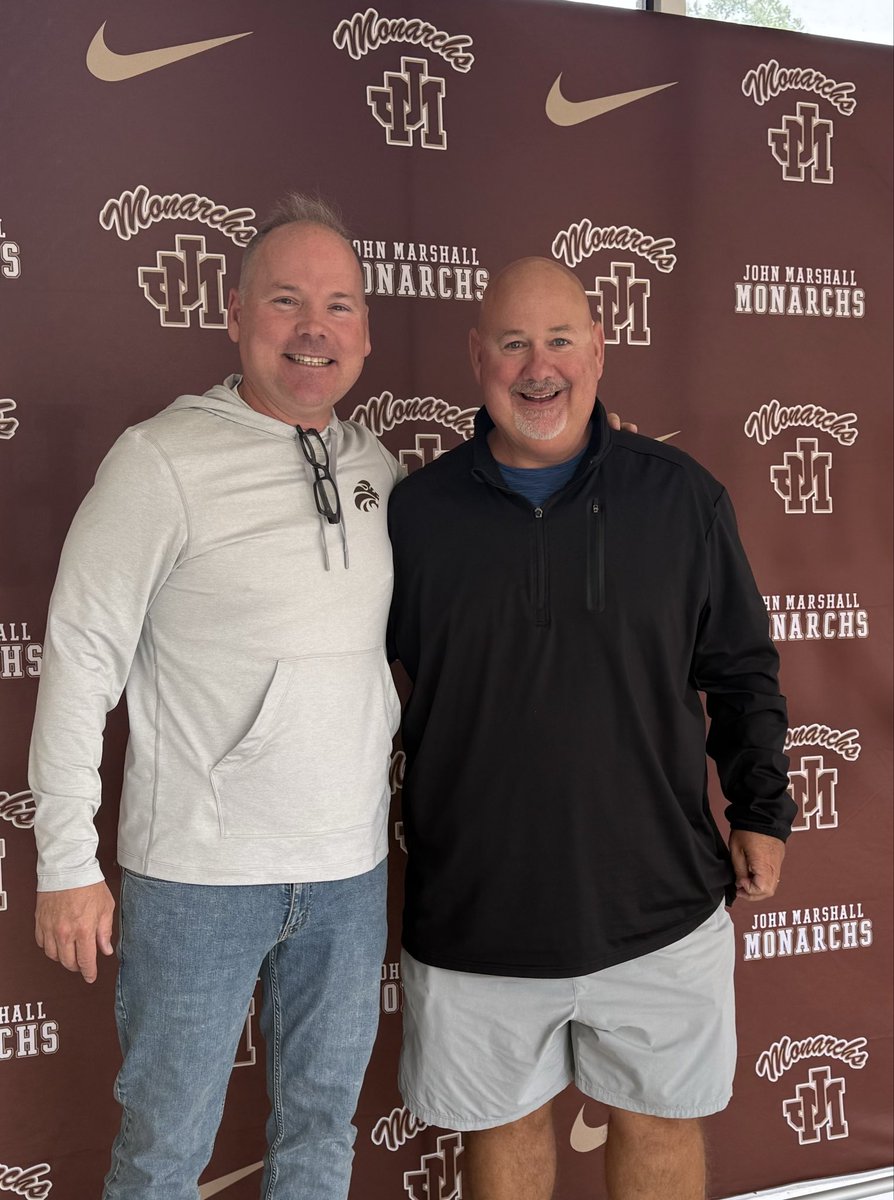 Clarke3Coaching's tweet photo. Yes! Yes! Yes!🤎💛
Grateful for the opportunity Kelly and I had to visit my alma mater, John Marshall High School, and reconnect with Principal @jamwv. A lot has changed, but the heart of JM hasn’t—the people. They helped raise me, not just teach me. #RollPride🤎💛 https://t.co/X0xOZVGHTg