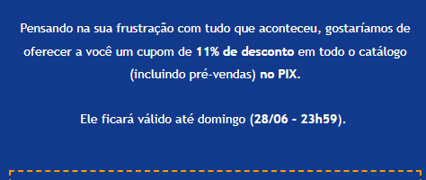 AllanCesarRp's tweet photo. @nuuvem De fato conseguiram rastrear minha tentativa frustrada de compra, com incríveis 11% tentam ajustar o problema depois de ter liberado os 36% para pessoas que julgaram merecedoras, sinceramente cansei dessa conversa e dessa empresa, insatisfação total. https://t.co/QgJHojLdMM