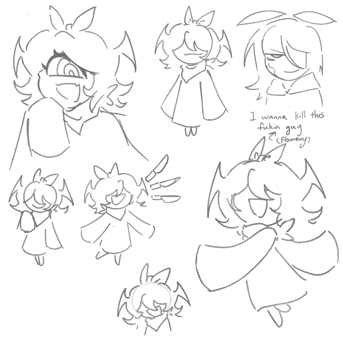 Koiminta's tweet photo. actuallt got around to watching a playthough of the chapter and i’ve been doodling throughout https://t.co/Vk19JjI8Fk