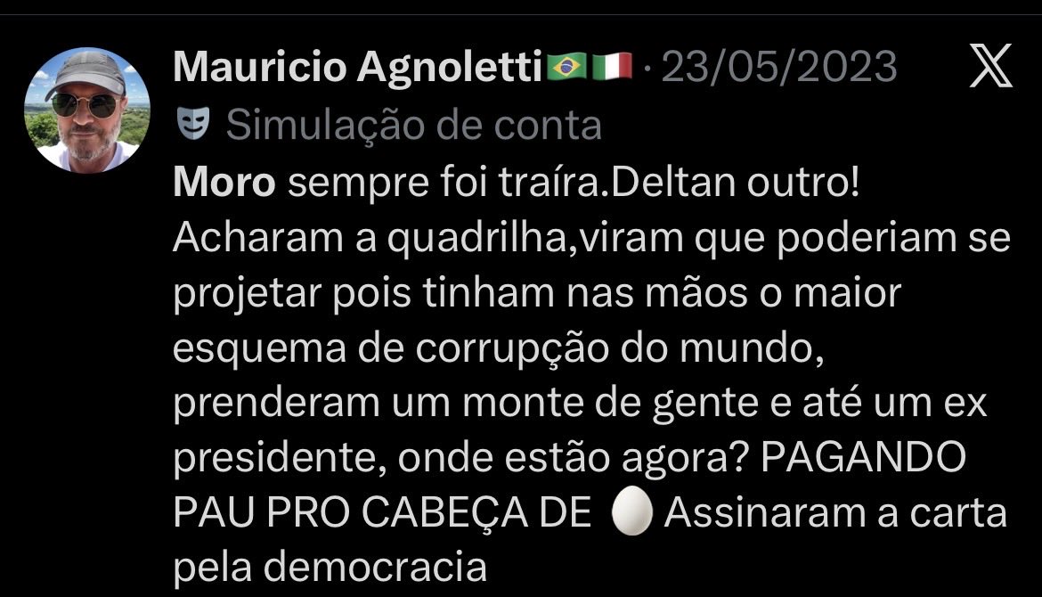 Felipelopesgon's tweet photo. @mauricioagnolet @afranioboppre50 Escolhe aí: o Moro é legal (lava jato) ou é golpista esquerdista comunista abortista? https://t.co/w0XbBXOWz6