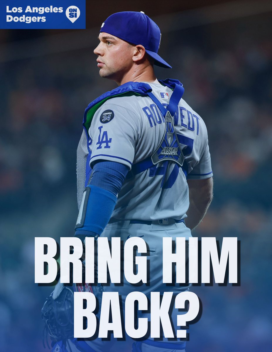 DodgersOnSI's tweet photo. The Dodgers have been predicted to trade for catcher Ben Rortvedt to help Dalton Rushing amid Will Smith's extended absence👀👀

Do you want to see Benny Biceps back in LA? Why or why not?⬇️⬇️ https://t.co/N9tU6qlFG0