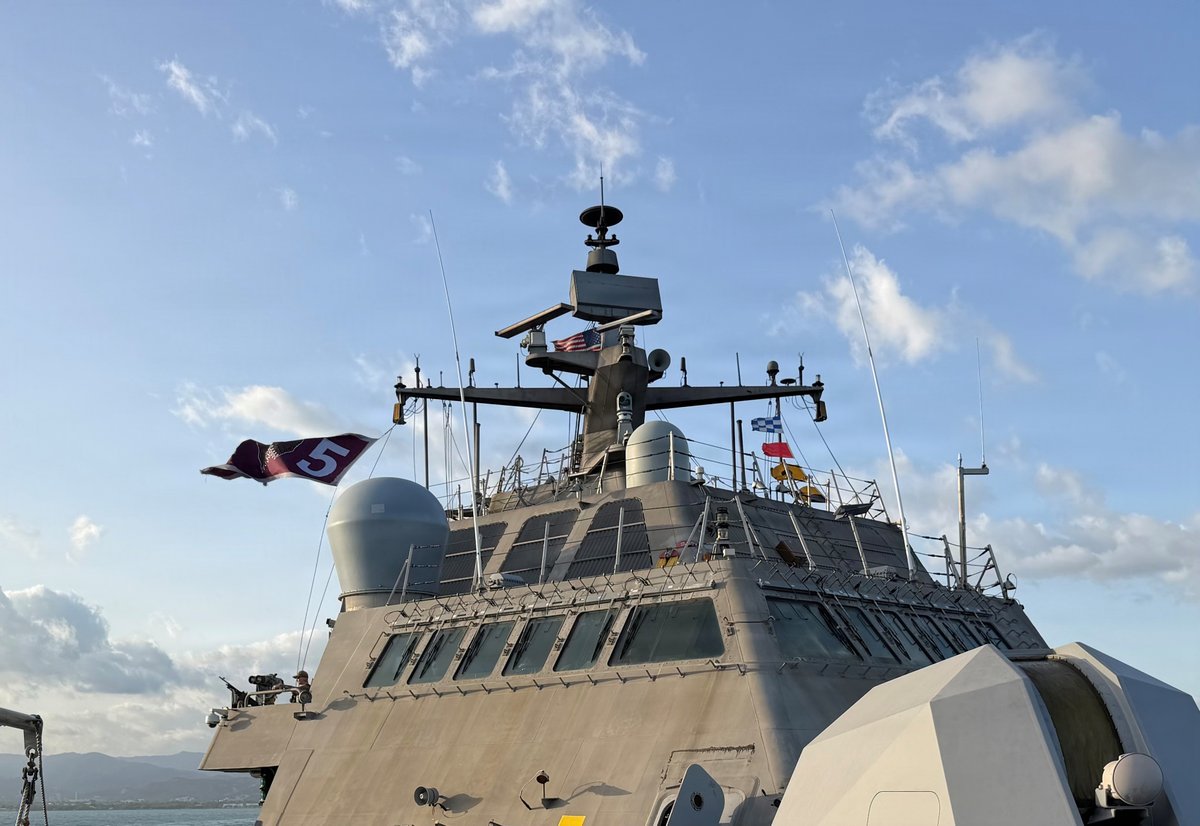Southcom's tweet photo. Venezuela earthquake relief:
A look at the @USNavy's littoral combat ship USS Billings (LCS 15) departing yesterday from at Ponce, Puerto Rico en route to Venezuelan waters.

#SOUTHCOM is surging support to Venezuela in support of @StateDept-led U.S. government relief efforts following the catastrophic June 24, 2026 earthquakes.

@DeptofWar @SecWar @WHAAsstSecty @USForeignAssist @USAenEspanol @usembassyve