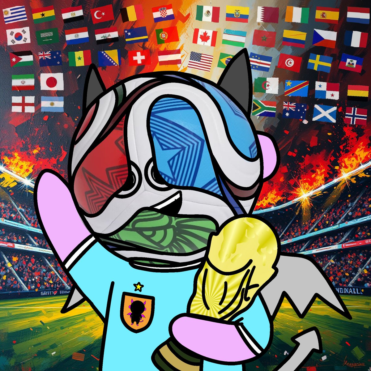 DoodleDevils's tweet photo. The World Cup 26 Devil is available all thru the World Cup too, collect him now⚽️🏆❤️🔥 https://t.co/MGSB75TG2D