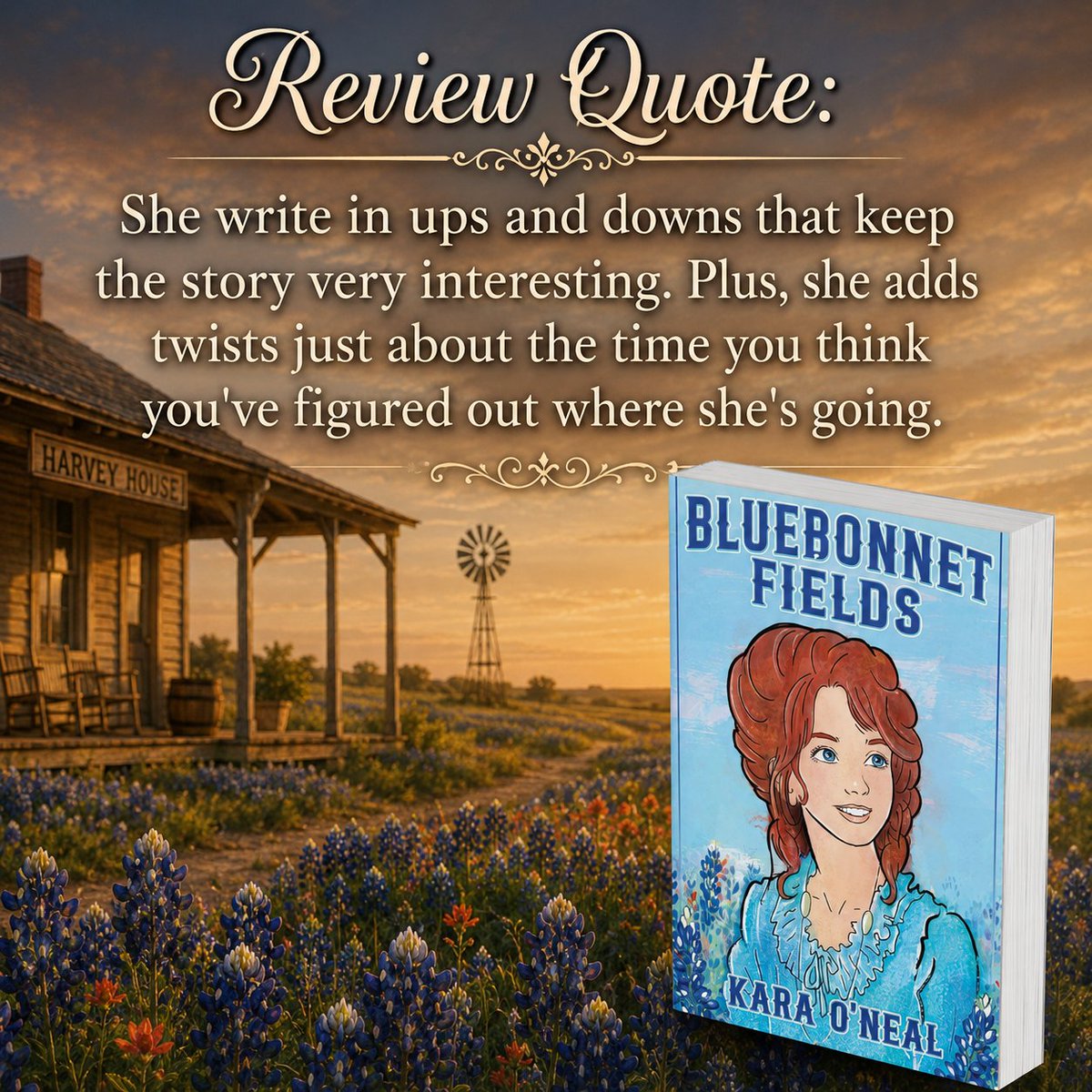 Author_PromoPal's tweet photo. #ReviewQuote
Bluebonnet Fields by @KaraONealAuthor

🤠🌅 🐎💙🌾❤️📖
👉 https://t.co/wckMfn1g4c 👈
#Historical #Western #Romance #booklover #books #bookworm #reading #booknerd #bookish #booksbooksbooks #bookcommunity #read #booklove #bookshelf #reader #booklovers #AmReading https://t.co/viCjislzqh