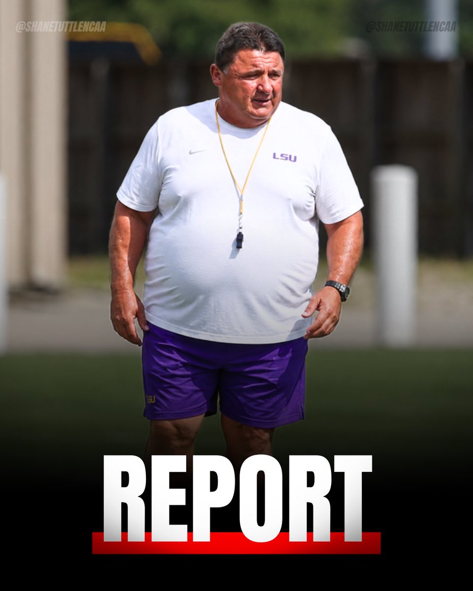 ShaneTuttleNCAA's tweet photo. LSU coach Ed Orgeron was disappointed in the shape that some players showed up in for the start of summer practices.

"I didn’t recognize some of ’em at first. Thought we had new recruits." https://t.co/FBJNajxMAL