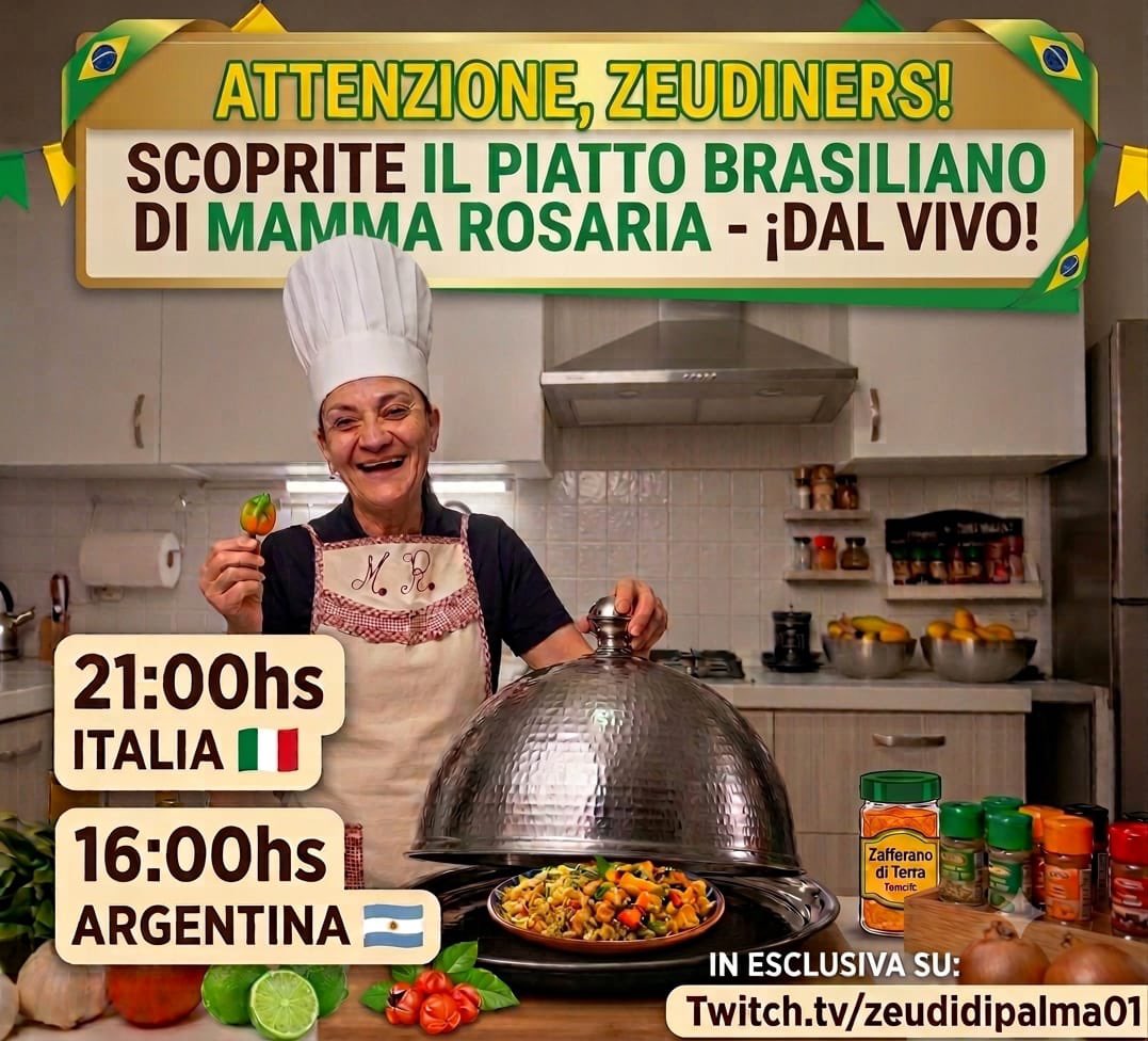 Moni286141's tweet photo. ATTENZIONE, ZEUDINERS!📢
Oggi sosteniamo Mamma MR nel suo live!,Ci stupirà con uno speciale piatto brasiliano 🇧🇷 Non potete mancare!https://t.co/vxGvUxBIOB, Ci vediamo lì per farle sentire tutto il nostro affetto! 🌟💚

#Zeudiners #Zeudidipalma #GoodLuckZeudi #Isola 🌴🍀 https://t.co/vfSy02IZ1D