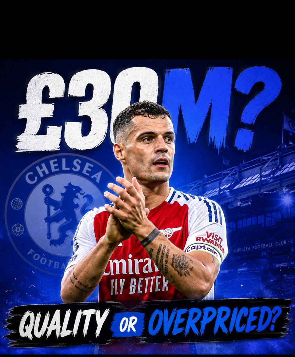 CFC_fiona's tweet photo. Chelsea spending £30m on a 33-year-old Granit Xhaka…

Are we paying for proven quality or overpaying for experience?

What’s your take?🫵💙

#CFC 💙 https://t.co/AzEGIC6Gnj