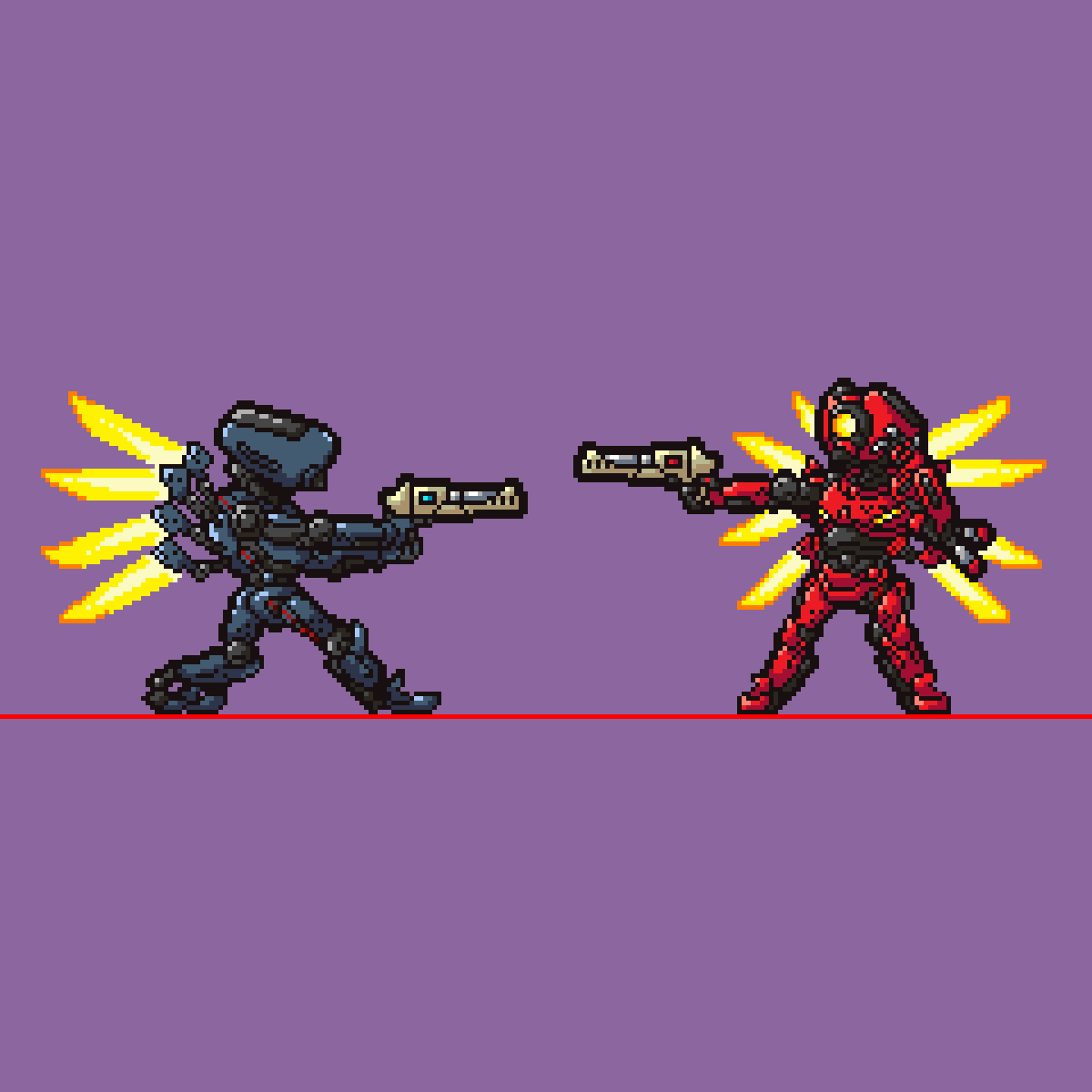PlagueBomber's tweet photo. V1 and V2 from ULTRAKILL in the style of LISA

#ultrakill #pixelart @NewBlood @HakitaDev https://t.co/9XDP3RPCjT