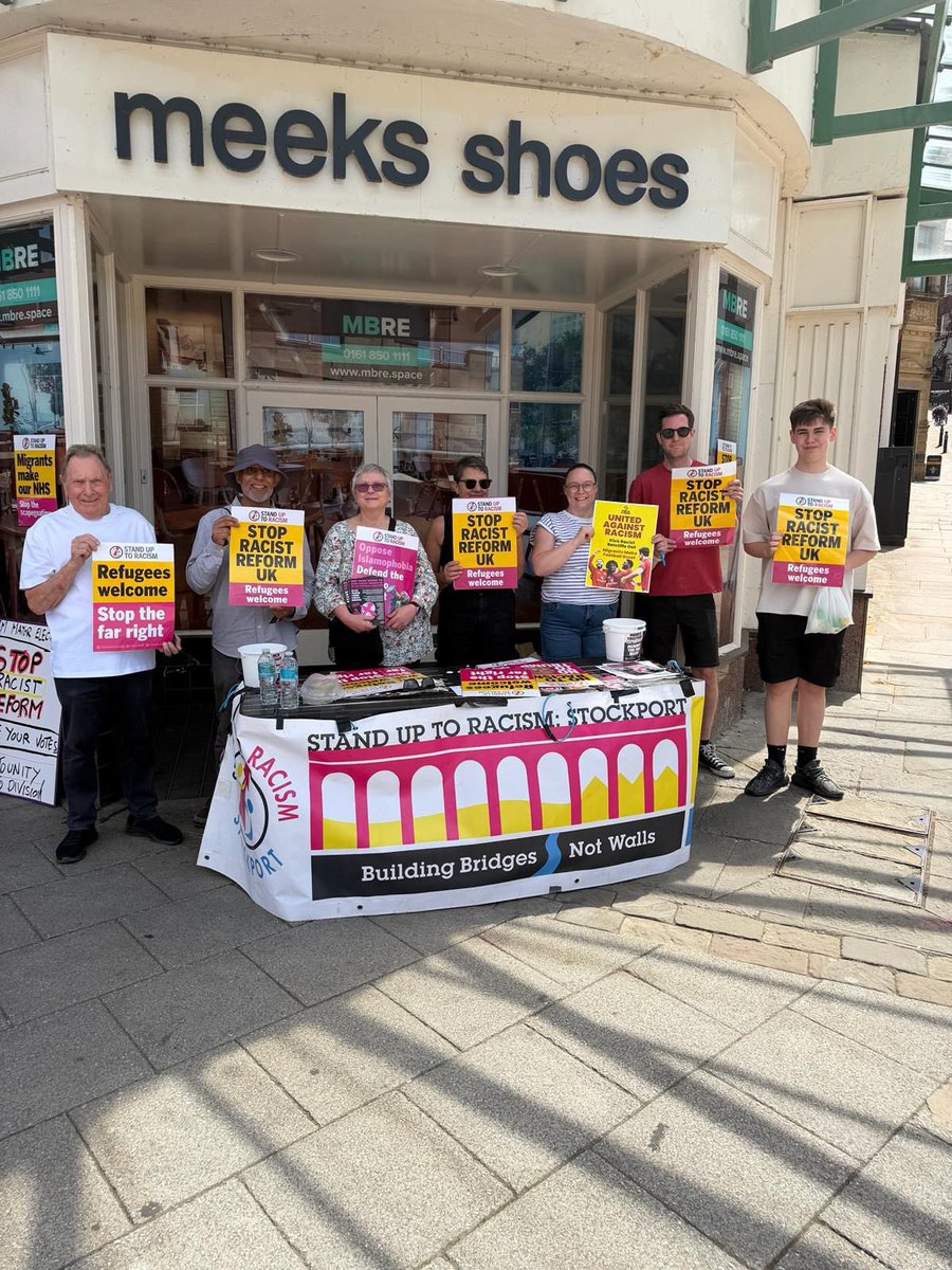 AntiRacismDay's tweet photo. Campaigners out across Greater Manchester today to say #StopReform

After Makerfield now let’s halt the far right in their attempt to win the race for mayor.

Unity &amp; solidarity can stop them. 

Use your vote to #StopReform https://t.co/8mij68OTnR