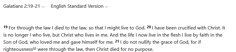 forens123's tweet photo. Galatians 2:19-21:
 "I have been crucified with Christ. It is no longer I who live, but Christ who lives in me. And the life I now live in the flesh I live by faith in the Son of God, who loved me and gave himself for me." https://t.co/MT3HWSCqm0