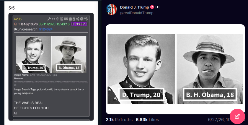 JuanOSavin107's tweet photo. Here we go again~! Delta today Q drop and Trump Truth. https://t.co/cyJKSbkQu7
