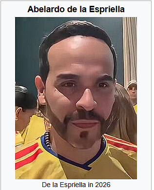 clearlyis's tweet photo. Why does Colombia incoming President look like a video game character or painted in their wikipedia picture? https://t.co/JDT98Zuylw