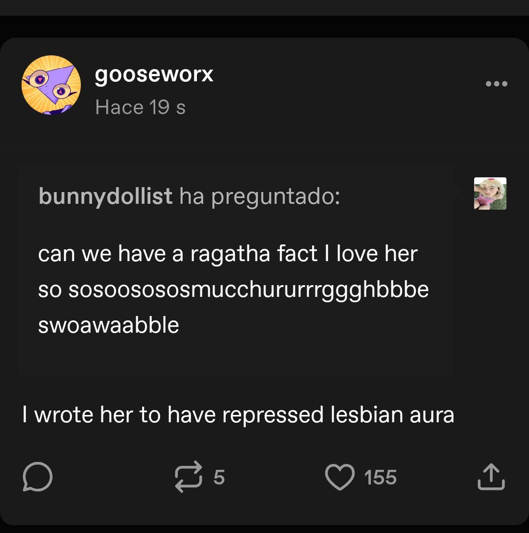 mimmvp0's tweet photo. RAGATHA ES LESBIANA?????? AMOOOOOO https://t.co/oRsKkLe780