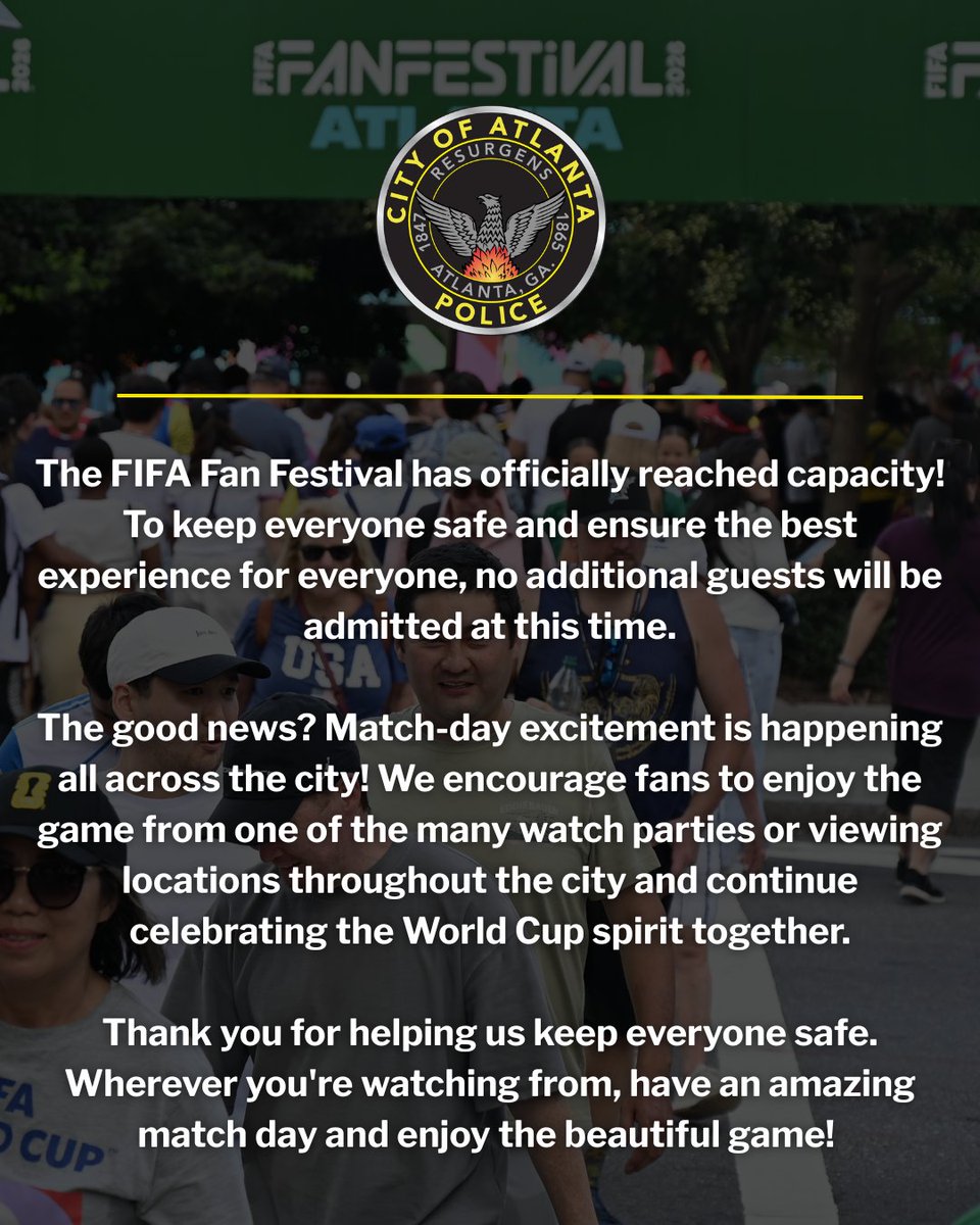 Atlanta_Police's tweet photo. #atlgapd #FIFAWorldCup2026 https://t.co/A2wTBpB0sr