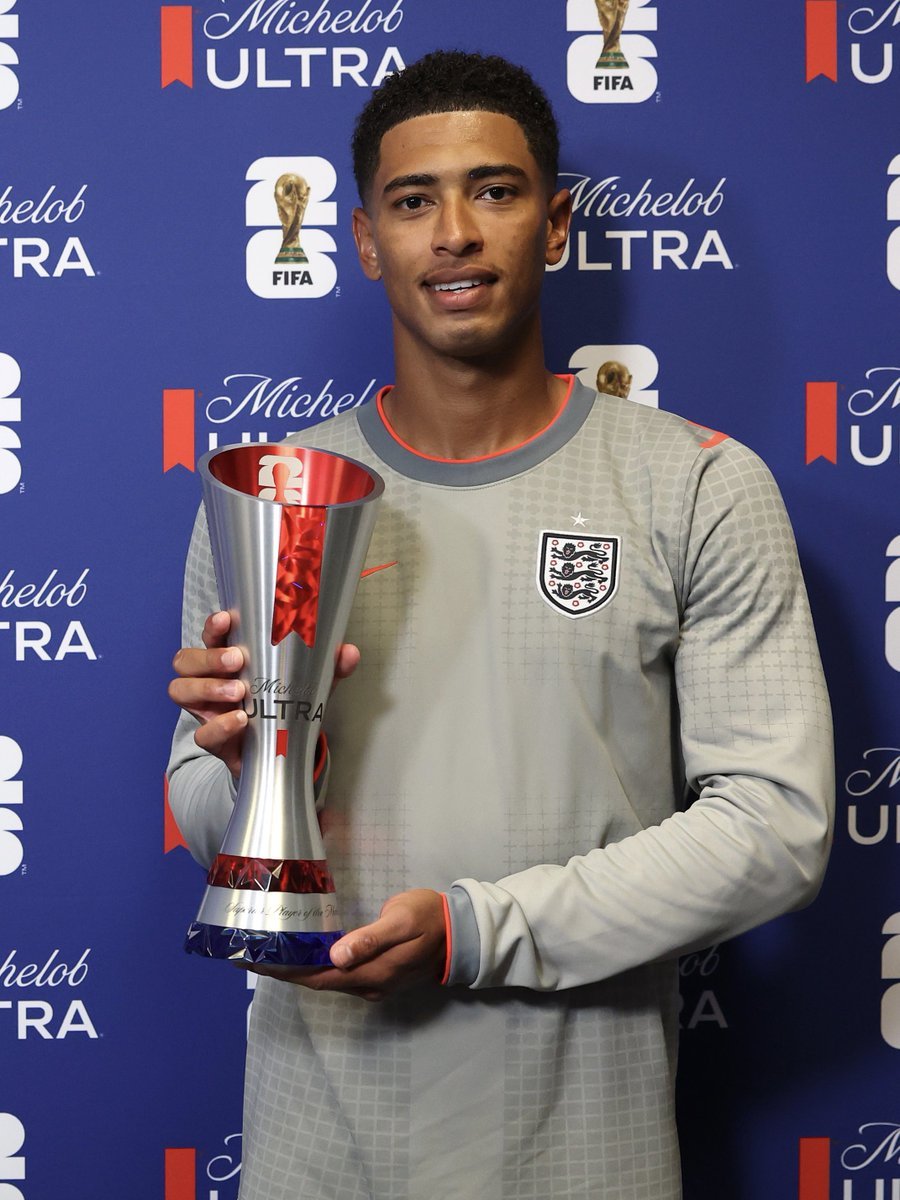 Graciouszs's tweet photo. 🌎🏆🏆 OFFICIAL: Jude Bellingham, back to back Man of the Match for England.

Last time he said: “I didn’t deserve the award, a Ghana player should have won”.

Today…

💥 Goal + assist
🥇 Most ground duels contested (15)
🥇 Most ground duels won (11)
🥇 Most tackles (4) https://t.co/ezGQ2S5kP1
