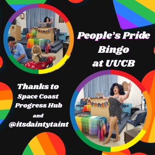 BrevardUU's tweet photo. People's #Pride Bingo at UUCB
Thanks to the @spacecoast_progresshub and @itsdaintytaint for a fabulous event. https://t.co/K6fJMQjQPW
