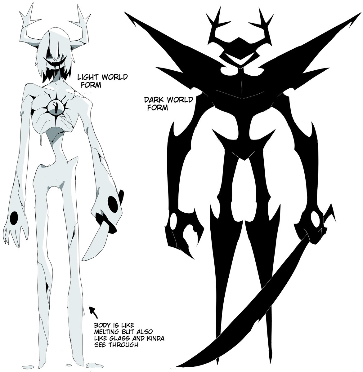 Cyberlord1109's tweet photo. made a design of the knights light world form based on the theory of them being a post weird route Kris &amp; Noelle fusion https://t.co/3WnBZRCXOb
