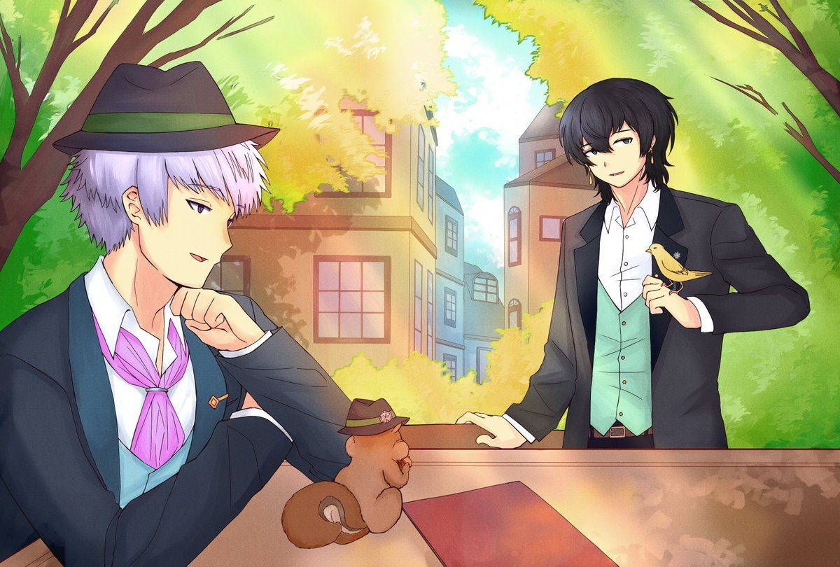 AcreattaViacco's tweet photo. Congrats on your 13th anniversary Yakyoku!🎉💖
Worked on Lucas and Noel, the request was if they were friends, probably often have lunch together somewhere in Lingland💜💛
@c_delphi Thank you for Nut and Maria 🐿️🐤Adorable in the game!
#夢のその先へ夜曲13周年
#DreamBeyondTheEnd https://t.co/VWXLd4eYfA
