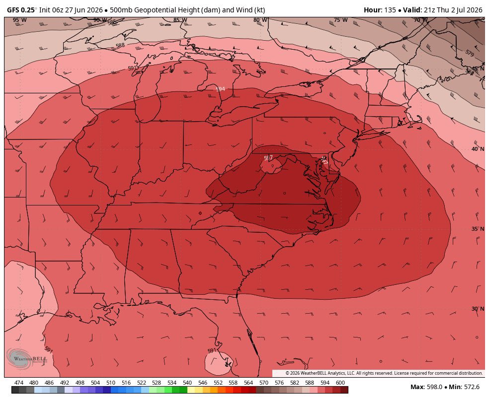 PeteBard's tweet photo. @epawawx ridge has been adjusting east means less thunderstorms till Friday or Saturday ? https://t.co/ta8qJCbGKX