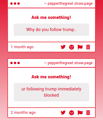 Cosmikk_Pepper's tweet photo. im late asf but this is the millionth time ive said this i follow him bc hes the president and i need the notifications for what he posts in case its important its not that i support him https://t.co/aP4hRYsDA1