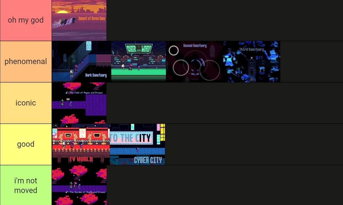 ItsMeBeff_'s tweet photo. deltarune field (adjacent) intros https://t.co/rX30D8Dnvi