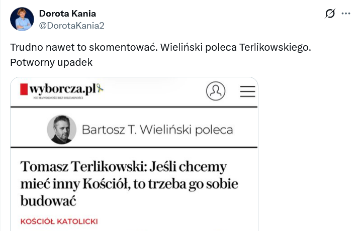 Bart_Wielinski's tweet photo. Nie wiem, czego ta niewiasta szukała na stronie @gazeta_wyborcza.  
Ale najwyraźniej nawet ona znalazła ciekawy tekst Tomasza Terlikowskiego. 

Ja też go polecam
⬇️⬇️⬇️
https://t.co/jdPG9dkj5k https://t.co/FUlsTmfyzX