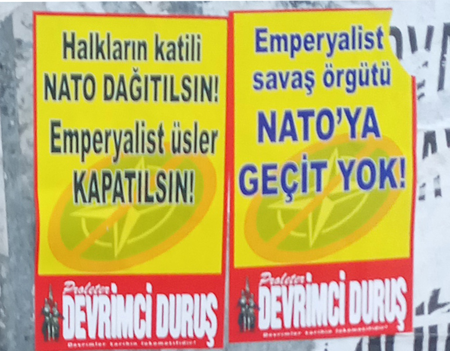 P_DevrimciDurus's tweet photo. 7-8 Temmuz’da Ankara’da yapılacak olan #NATOZirvesi öncesinde PDD imzalı “Emperyalist savaş örgütü NATO’YA GEÇİT YOK!”, “Halkların katili NATO DAĞITILSIN! Emperyalist üsler KAPATILSIN!” yazılı afişler asıldı.
https://t.co/veGVWszU5F https://t.co/224XwhZmsG