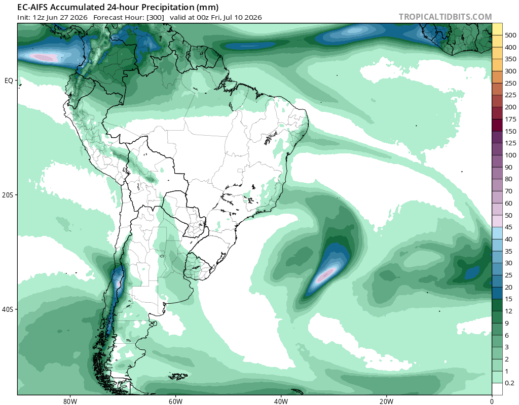 hombredeltiempo's tweet photo. #Lluvias #Chile central en julio.
Esta mañana el modelo Europeo con IA muestra un evento moderado de precipitación hacia el centro de Chile para el próximo fin de semana. El modelo GFS lo tiene fuera de la costa.
Sin embargo antes de la llegada del subsiguiente fin de semana, ambos modelos tienen precipitación en el centro de Chile.