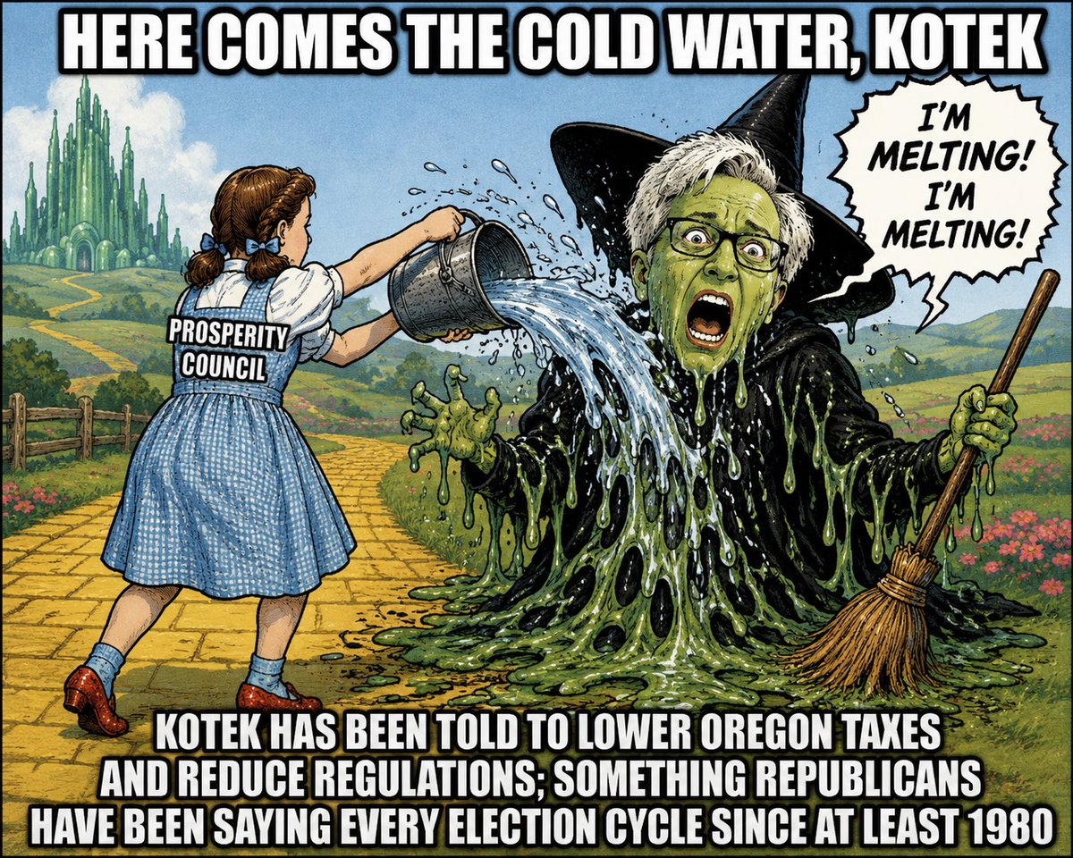 TonyAielloJr's tweet photo. Kotek’s prosperity council wants her to reverse what she’s done to Oregon over the last 3.5 years. Kotek WON’T do it.

Kotek raised taxes, she didn’t lower them.
Kotek increased regulations, she didn’t cut them.

Even if she says she would, wouldn’t it just be easier to elect @ChristineDrazan???