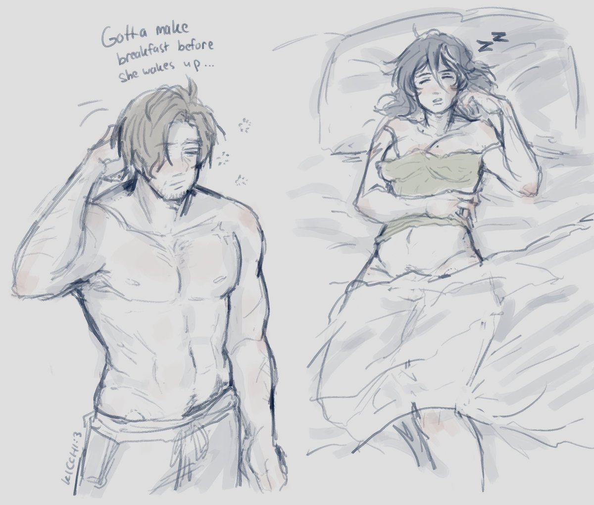 SamaKicchi's tweet photo. Eepy 💤
#OCxCanon #LeonKennedy
#Doodle https://t.co/2MNrchrLoV