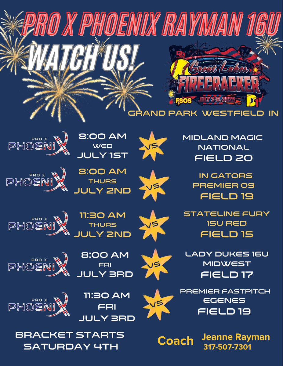rayman16u's tweet photo. The 4th of July is more fun with Softball in it! https://t.co/u5JJr7IfRJ