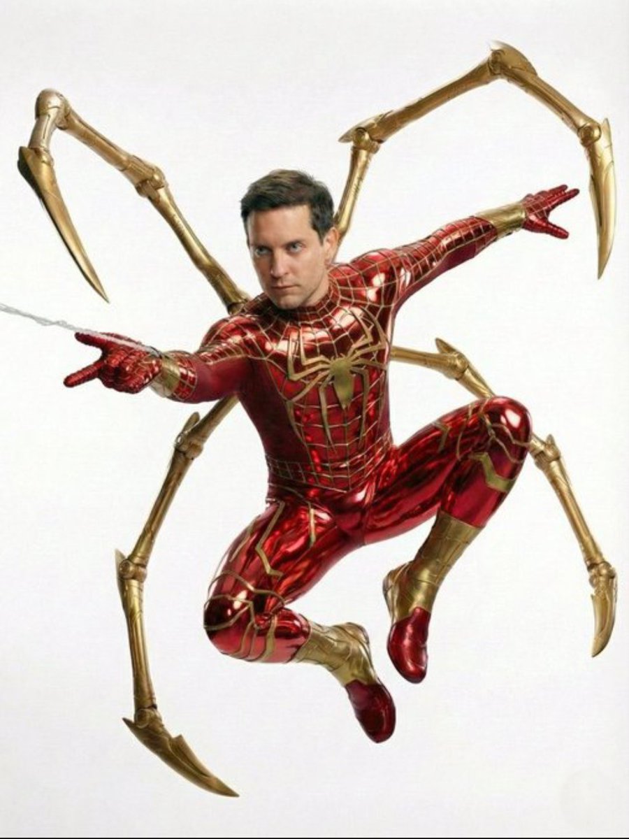 Ray_XD1r1's tweet photo. In the opening of Avengers doomsday incursion will happen tobey and wolverine deadpool and magneto will fight.tobey's villains will also help and tobey is getting and golden red iron spider suit but he will lose and his world will destroy and TBA will take him https://t.co/lmMMpeAdCK