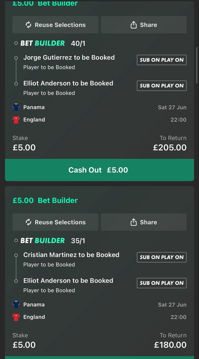 A6788C's tweet photo. England 🟨

Everyone’s on Harvey I missed his price , gave us a nice winner other week but we should have had martinez too

Going for him again, also took the Gutierrez single at 5-1 https://t.co/2Y4ZIS4chp