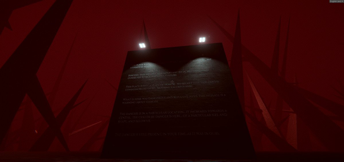 Stefaaan06's tweet photo. "This place is not a place of honor... no highly esteemed deed is commemorated here... nothing valued is here."  

Long-term nuclear waste warning is so peak that i added it to my megastructure game https://t.co/N9Dj7JClFa