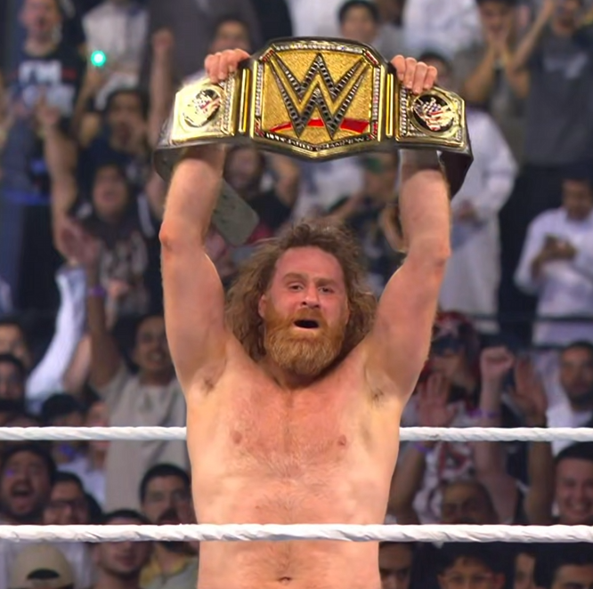 Kickout_TV's tweet photo. SAMI ZAYN EST LE NOUVEAU CHAMPION DE LA WWE ! (quelle surprise) 
#WWENOC https://t.co/ILkUi9fNqF