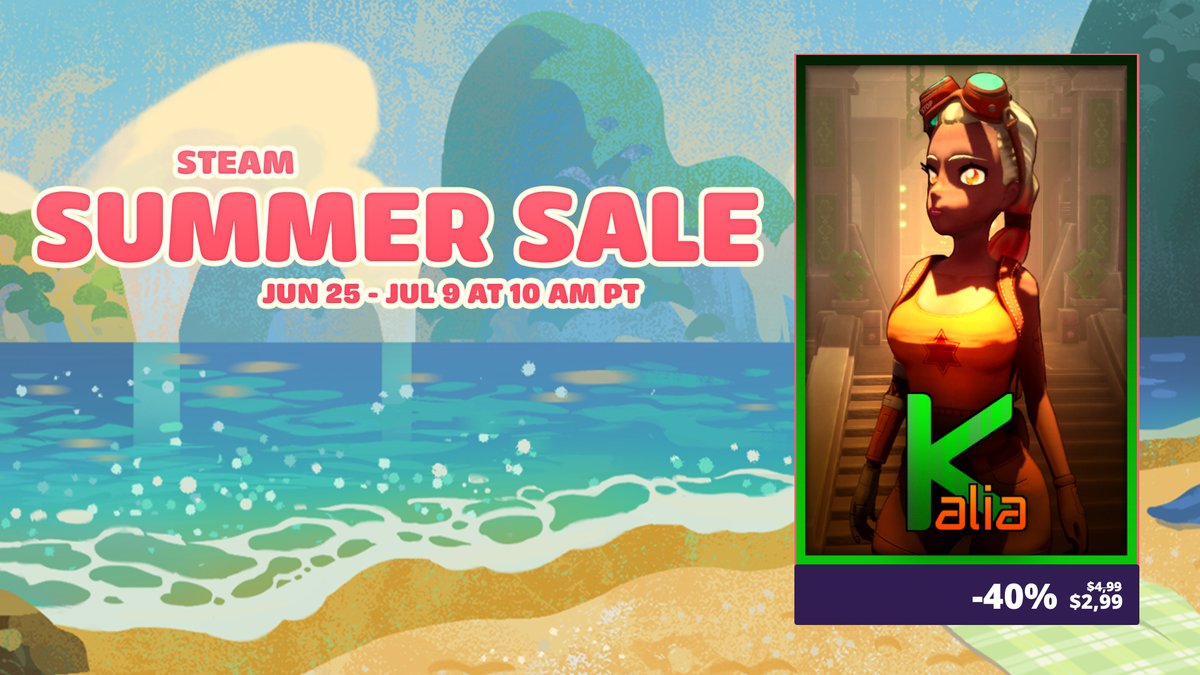 MangaGStudio's tweet photo. The Steam Summer Sale is officially live, and you can get Kalia at its biggest discount yet with 40% OFF until July 9th!
https://t.co/Ge2N8A9UMC https://t.co/7k6R2qm9dE