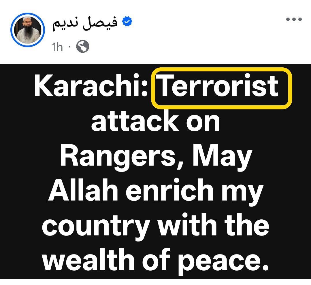 GarudEyeIntel's tweet photo. Lashkar-e-Taiba Sindh commander Faisal Nadeem’s statement on the Karachi attack on social media is busting Pakistani Propaganda.

Pakistani Forces were attacked brutally in Gulshan-e-Iqbal 

#KarachiAttack #PakistanCrisis #VBIED
#Pakistan #PakistanArmy #BreakingNews #breaking #viral #indianews #karachi