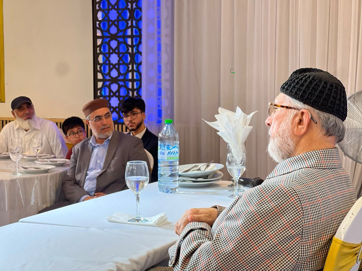 TahirulQadri's tweet photo. Manchester, UK: His Eminence Shaykh ul Islam Dr Muhammad Tahir-ul-Qadri graced a dinner hosted by Dr Masroor Diwan.

The gathering brought together politicians, lawyers, business leaders, medical specialists, academics and other respected professionals from across their respective fields. Guests had the valuable opportunity to benefit from the company and guidance of Shaykh-ul-Islam through an open and engaging question-and-answer session.

Those in attendance included cardiologists, nephrologists, general practitioners, surgeons, psychiatrists, oncologists, gastroenterologists, educators and business professionals.

The dinner provided an intimate setting for meaningful discussion, reflection and personal guidance.

#ShaykhulIslam #DrMuhammadTahirulQadri #MQIUK #Manchester #PrivateDinner #ScholarsAndProfessionals #Leadership #Guidance #CommunityEngagement