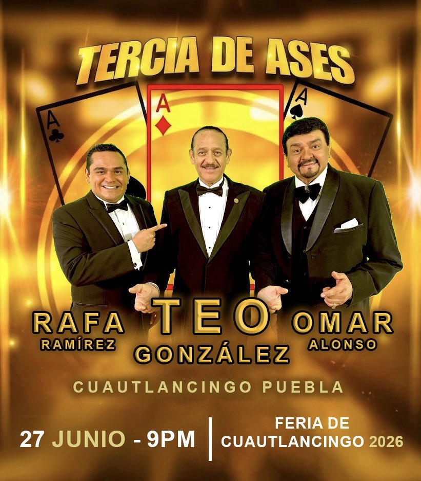 rafaramirezmx's tweet photo. No hay fecha que no se cumpla ni plazo que no se llegue! ⌛️🤩 

Nos vemos Hoy sábado en la Feria de San Juan Cuautlancingo Puebla! Con el Show: “TERCIA DE ASES” 🎭🎤 

Montesinos Representaciones Artísticas https://t.co/LKfTElkX4X