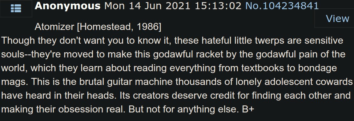 itsMarcus's tweet photo. @Logo_Daedalus Sounds like that one Christgau review of Atomizer always spammed on /mu/ lol https://t.co/MYSDiqP6D4