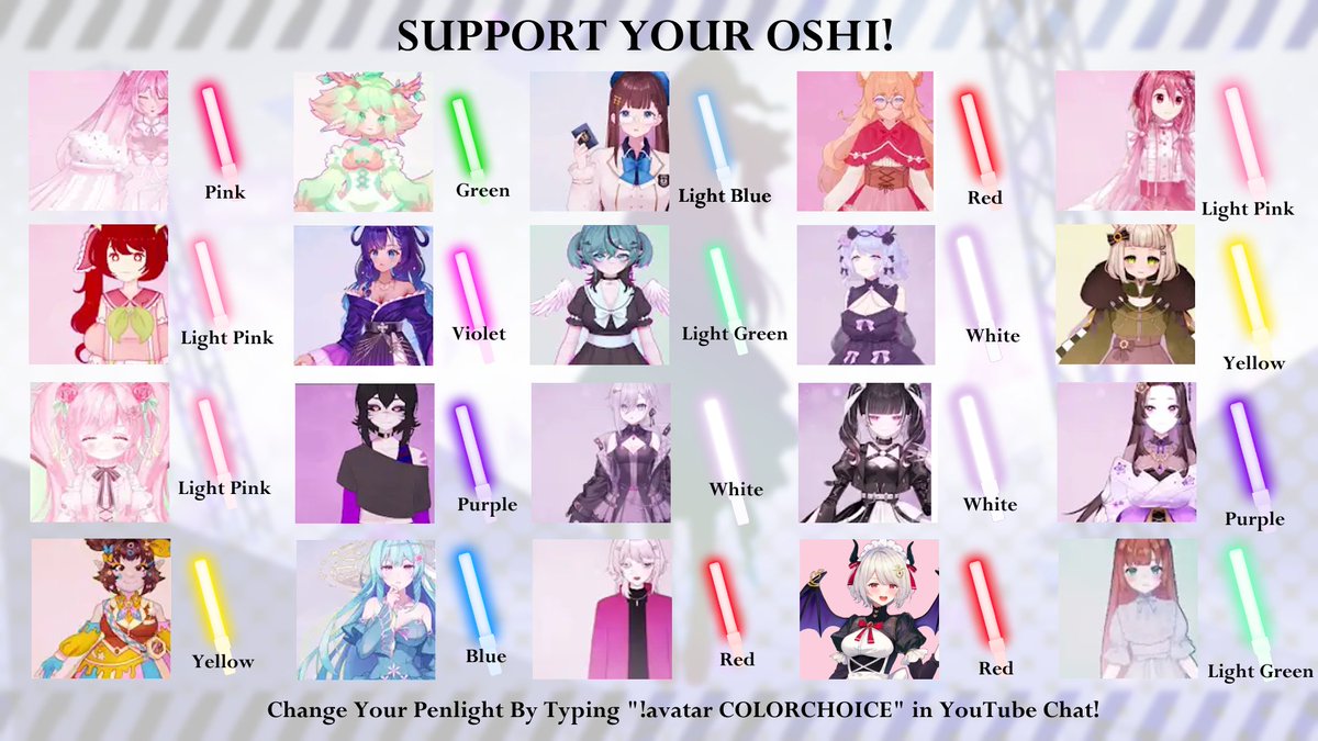 Hoshino_Inku's tweet photo. 💫 ARE YOU READY TO SUPPORT YOUR OSHI?💫

At today's #25Dissonance Concert, you'll be able to cheer for your oshi with a penlight! You can change the penlight early by typing a command in the YouTube waiting room. 

Let's cheer for the singers with a rainbow of love! https://t.co/suGPgviw92