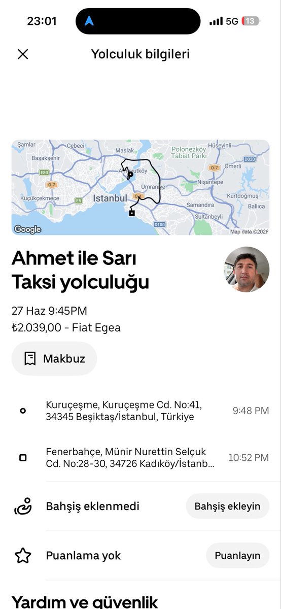 zakcays's tweet photo. @Uber_Support Yabancı bir misafirimi bindirdiğim taksi şöförünüz kuruçeşmeden kadıköy’e 2. köprü üzerinden gidip neredeyse 1.000 fazla ödeme aldı. Konumu seçtiğimde verilen rota ve sürücünüzün gittiği rota görsellerde gözüküyor. https://t.co/puBhc5vXAK