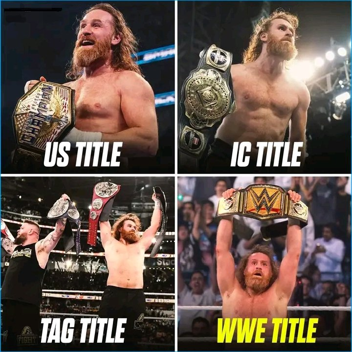 MikeyRey_'s tweet photo. Oficial!!! ganando no solo el wwe champion Sami Zayn se convierte en un   GRAND SLAM CHAMPION.🔥 https://t.co/YNCxkx8AL5