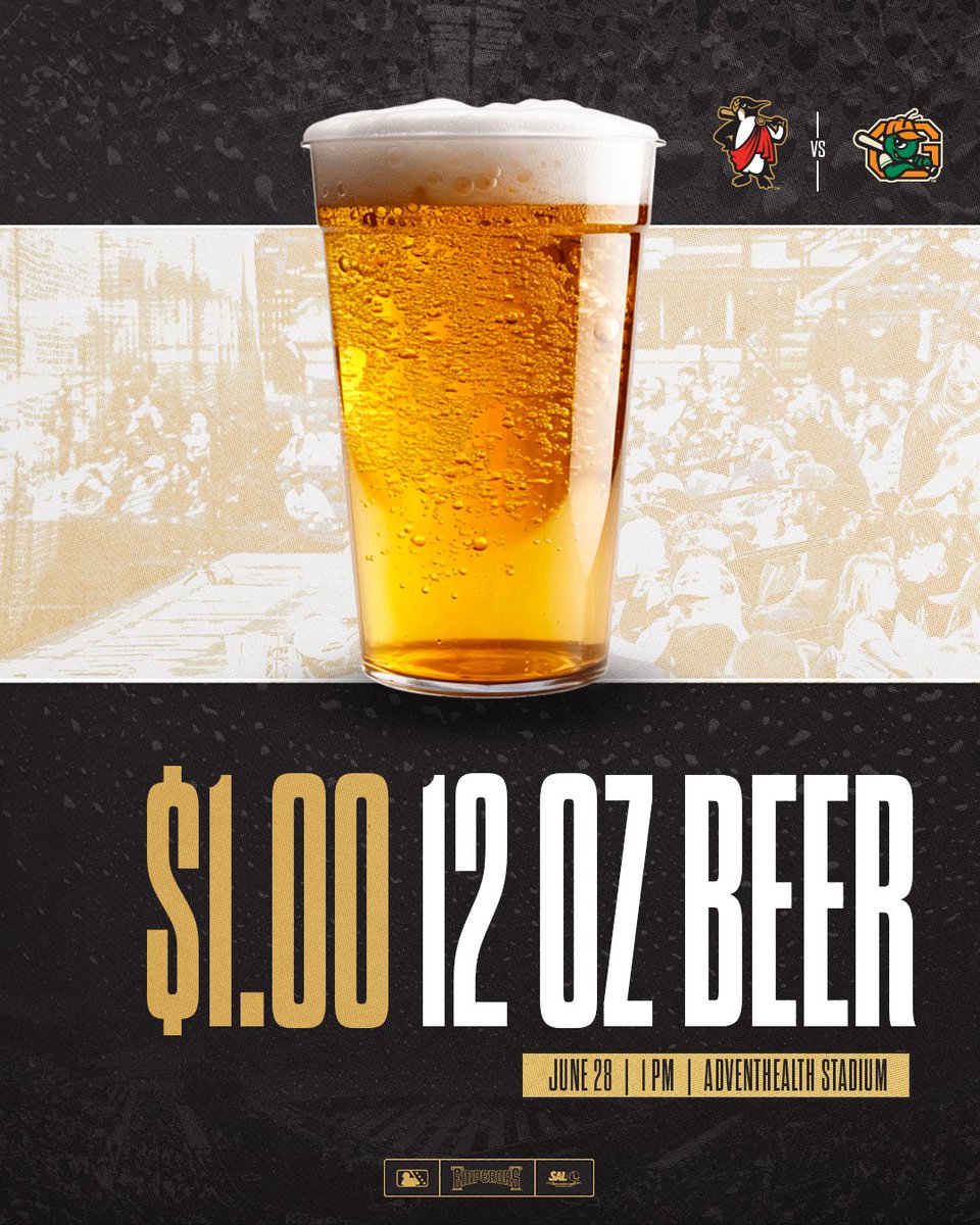 GoEmperors's tweet photo. 🚨BREAKING NEWS🚨

THIS IS NOT A JOKE! DOLLAR BEER HERE TOMORROW! 🍻

That’s right, all 12oz beer at tomorrow’s game is ONE DOLLAR! Beat the heat and catch the game and a brew.

🎟️: https://t.co/yrQJLNoB5k https://t.co/leCgszsxu3