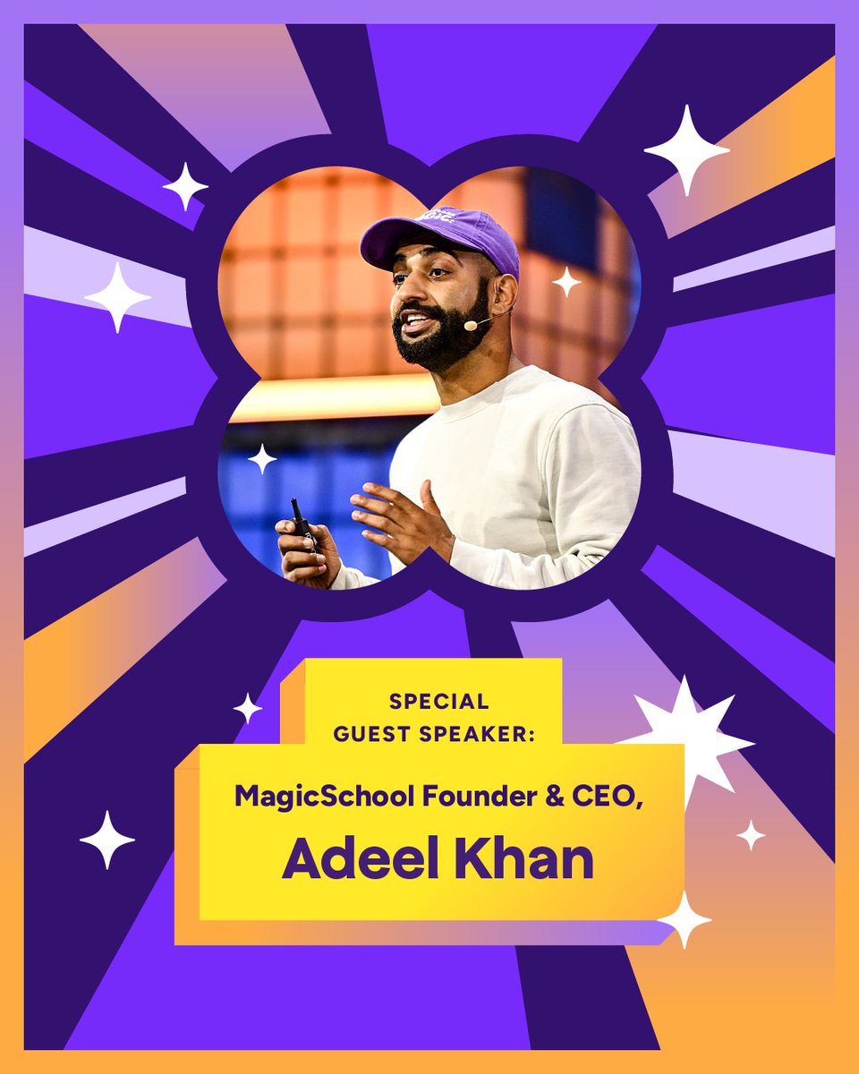 magicschoolai's tweet photo. The future of AI in education isn't another tool. It's a connected system built for your whole school community, and Adeel Khan is breaking it all down.

Join us at Booth #1612 this Monday at 3:30 PM (EST) for a popcorn snack & session you won't want to miss. 🍿

#AIinEducation #MagicSchool #ISTE2026
